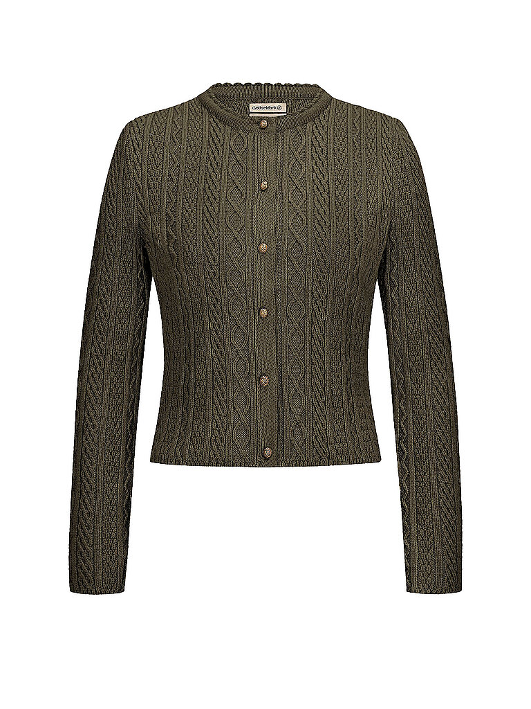 Gilet traditionnel en tricot SOPHIA olive L