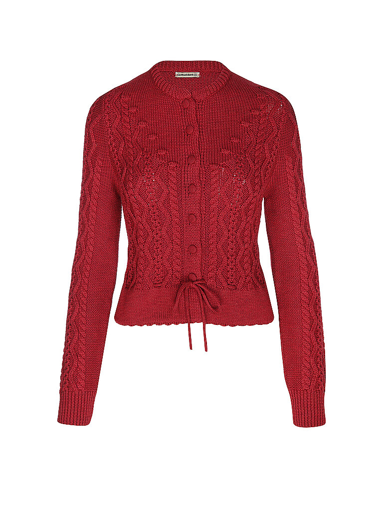 Gilet traditionnel en tricot LENE rouge M