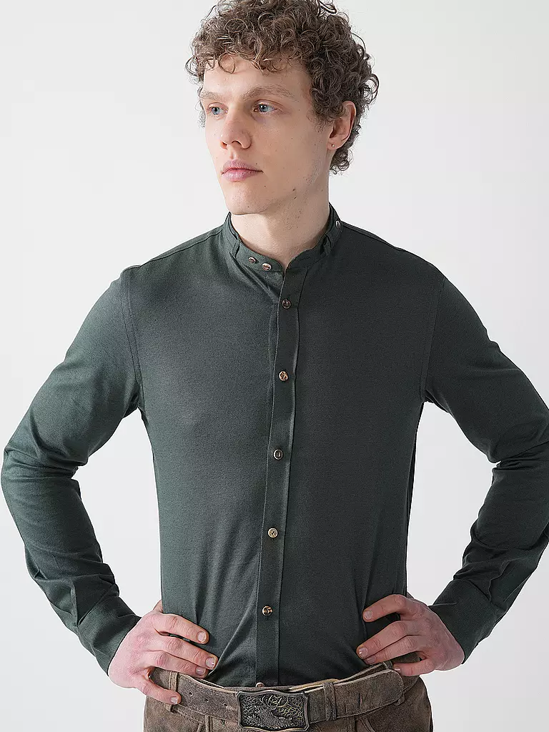 GOTTSEIDANK | Chemise traditionnelle LENZ | Vert foncé