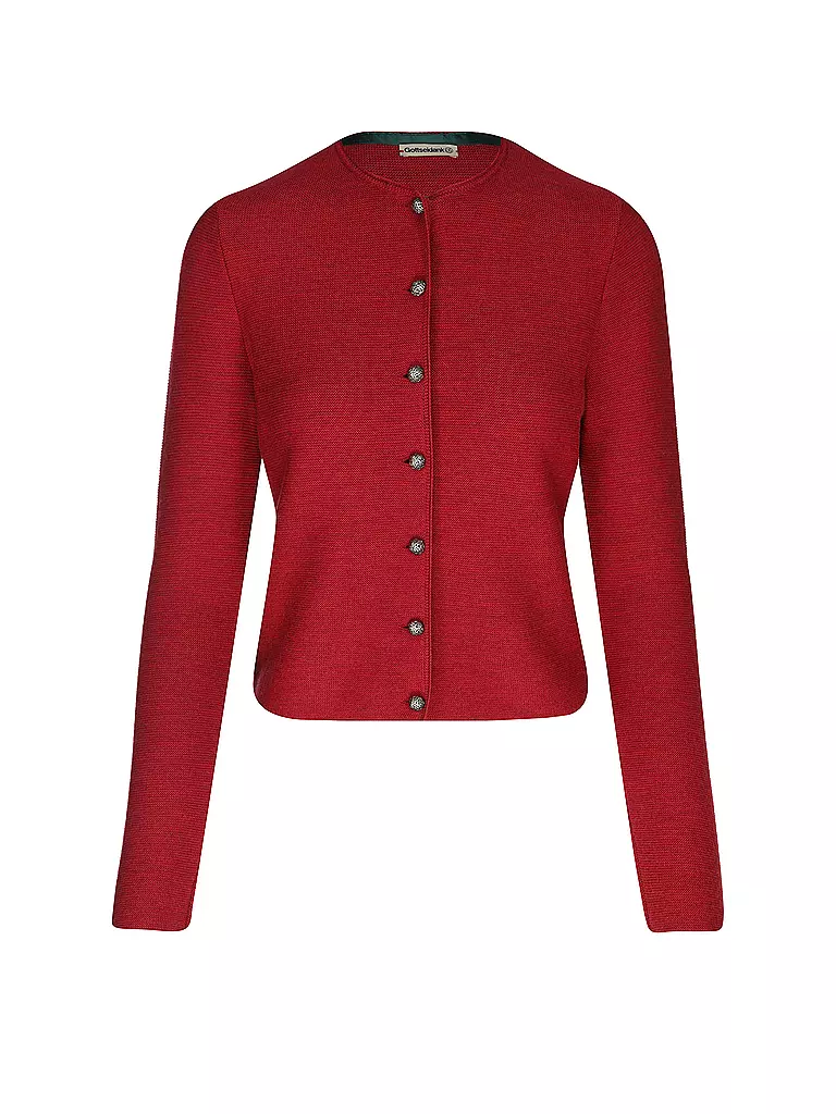GOTTSEIDANK | Gilet traditionnel en tricot ALOISIA | dunkelrot