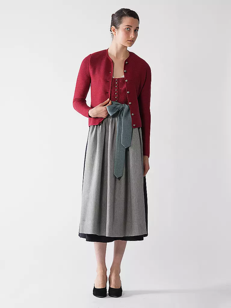 GOTTSEIDANK | Gilet traditionnel en tricot ALOISIA | dunkelrot