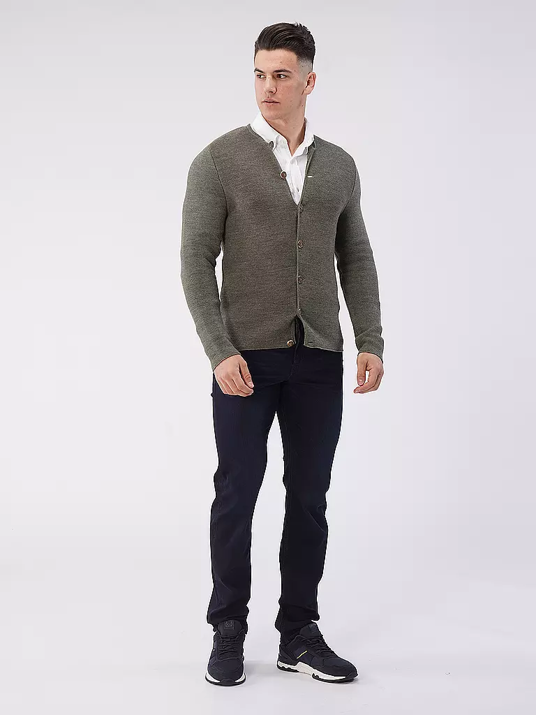 GOTTSEIDANK | Gilet traditionnel en tricot ALOISIUS | olive