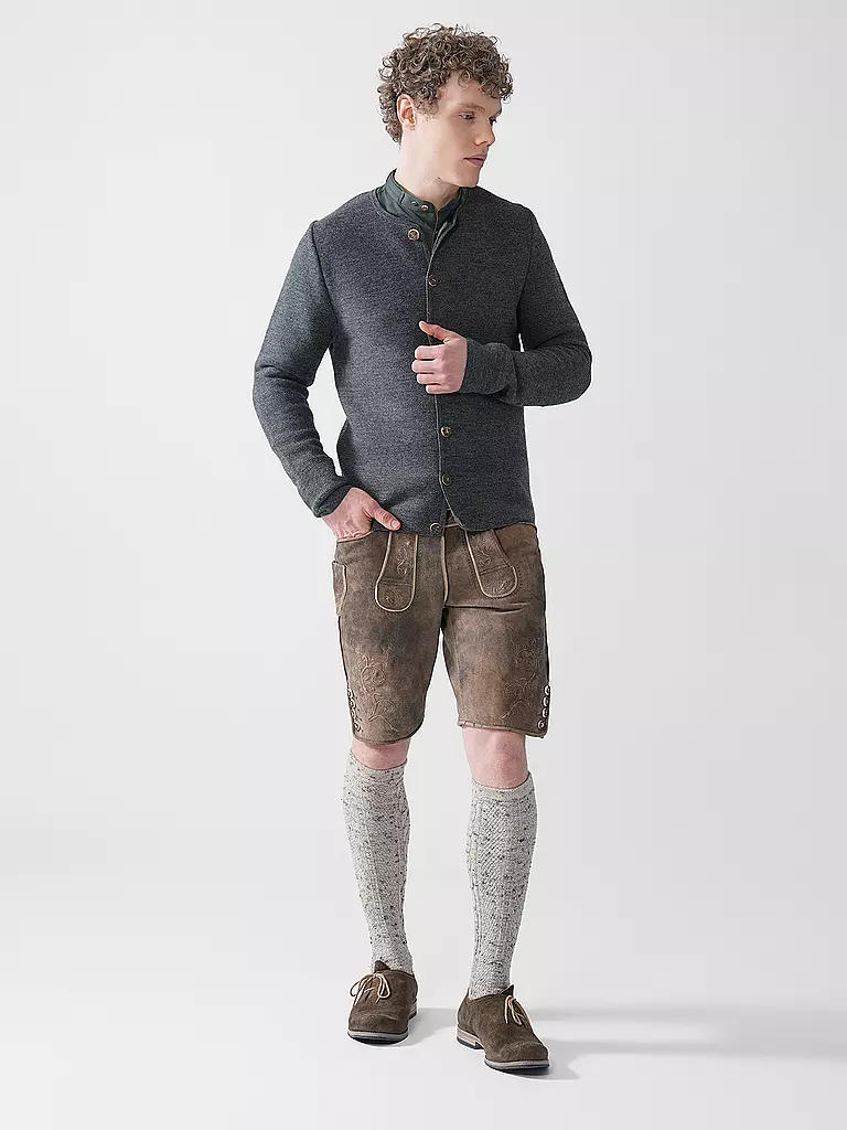 GOTTSEIDANK | Gilet traditionnel en tricot ALOISIUS | grau