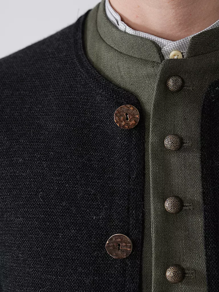 GOTTSEIDANK | Gilet traditionnel en tricot ALOISIUS | schwarz