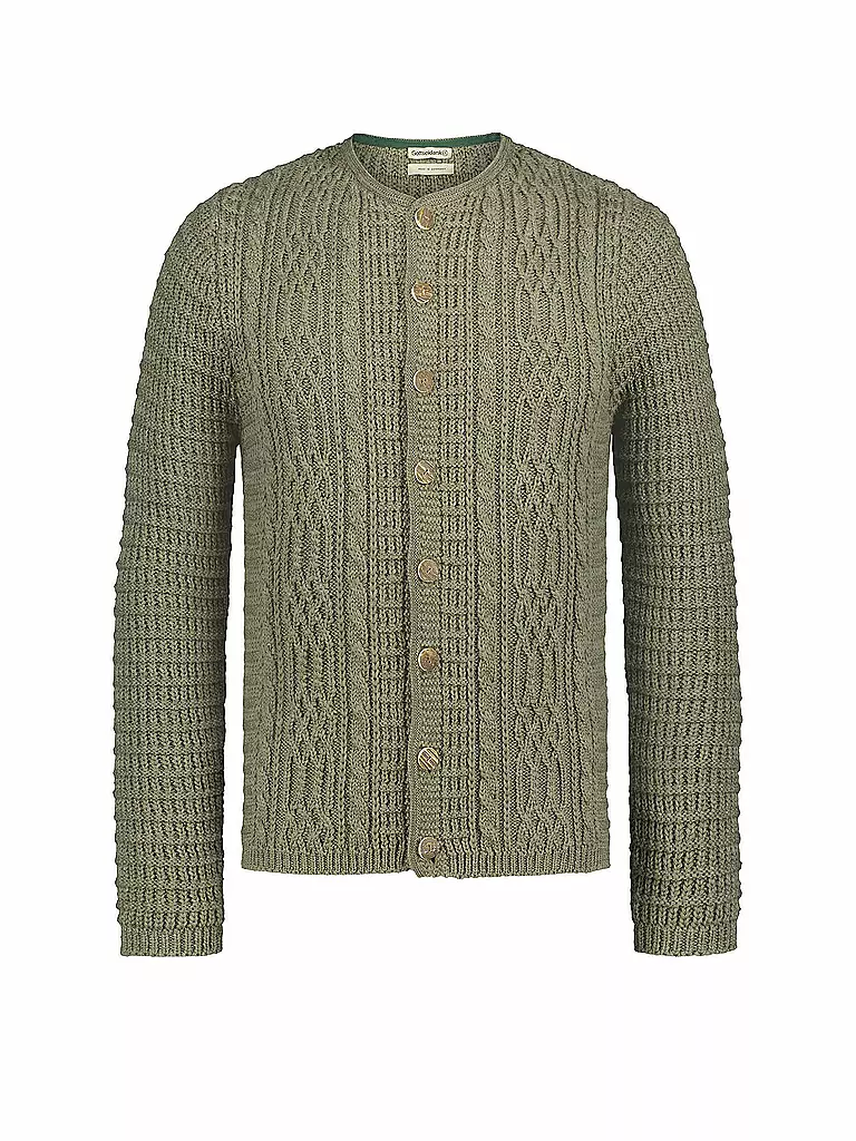 GOTTSEIDANK | Gilet traditionnel en tricot ANTON | olive