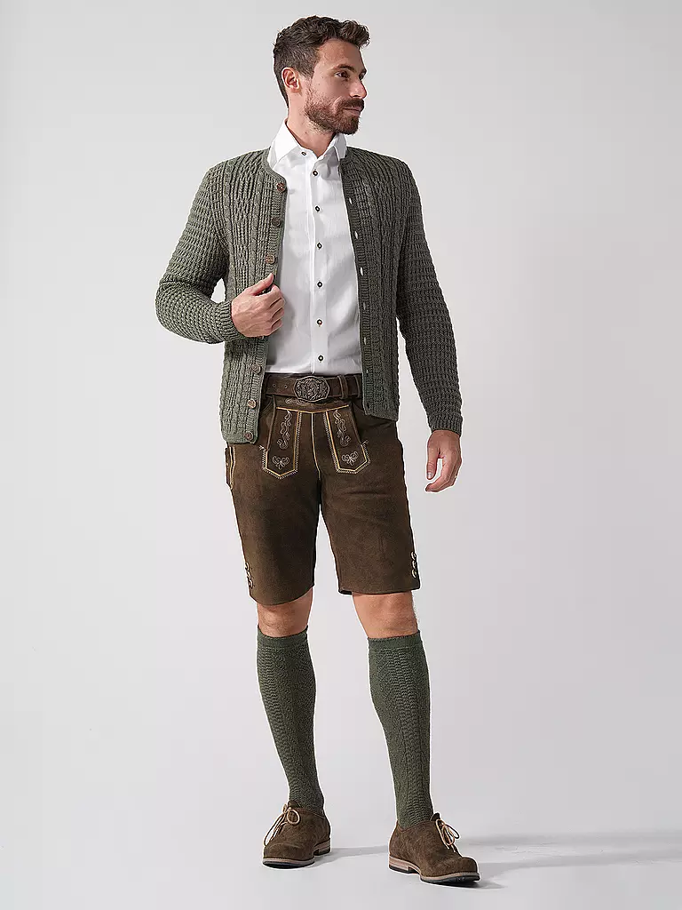 GOTTSEIDANK | Gilet traditionnel en tricot ANTON | olive