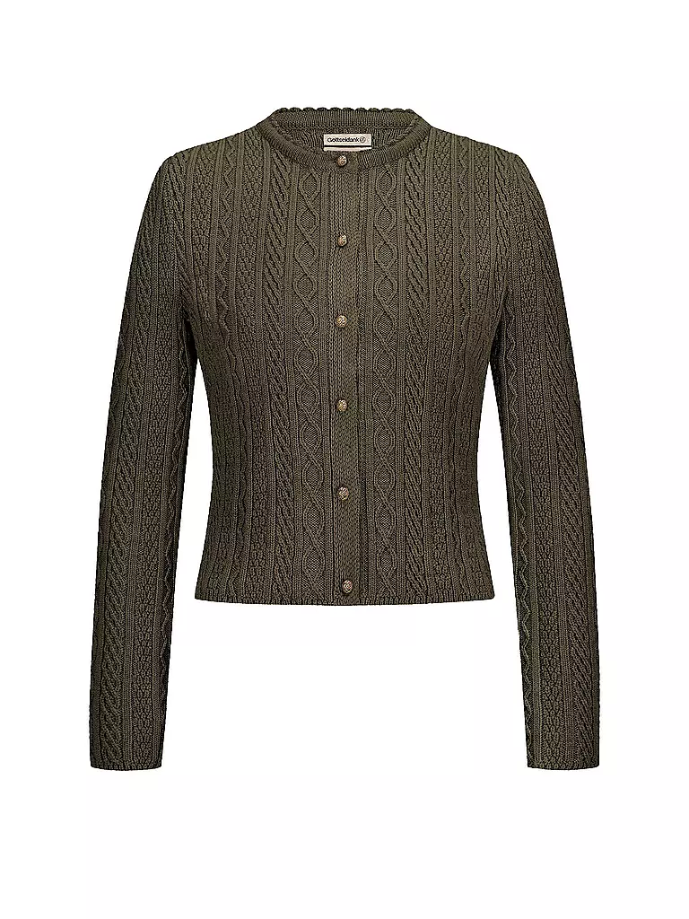 GOTTSEIDANK | Gilet traditionnel en tricot SOPHIA | olive