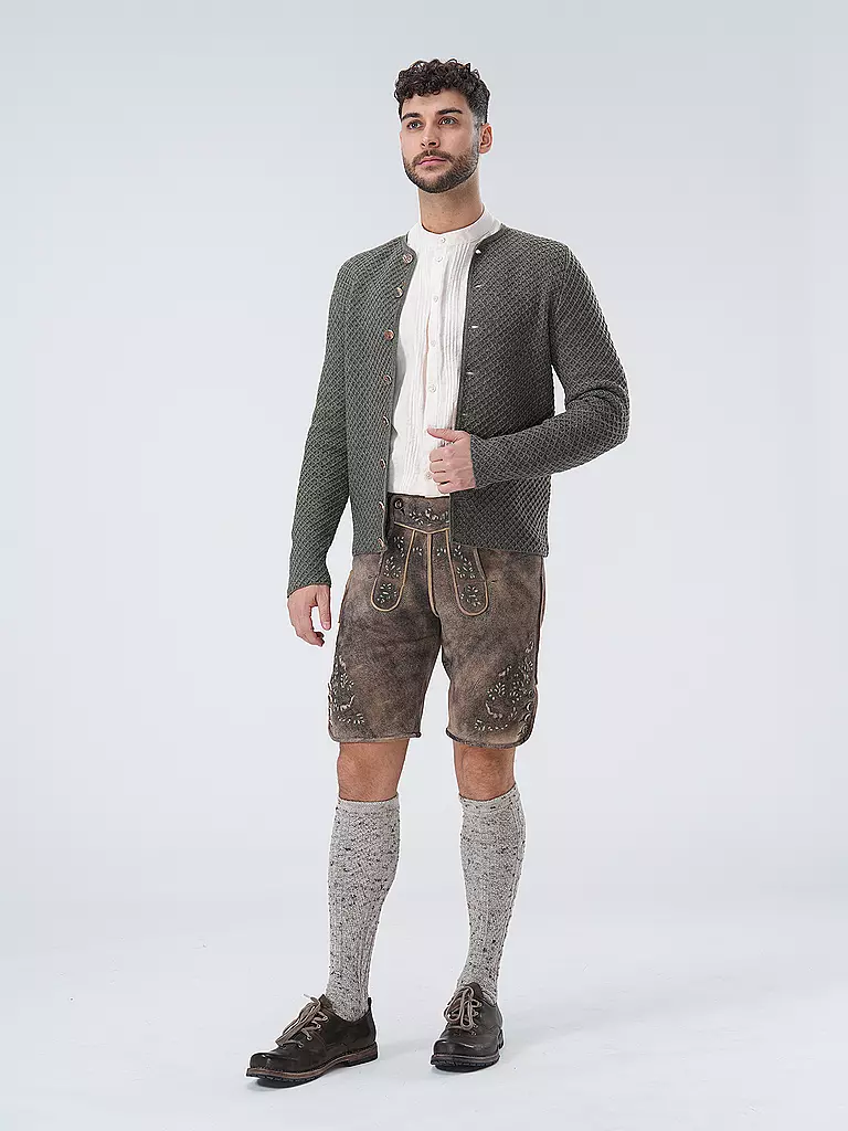 GOTTSEIDANK | Gilet traditionnel en tricot XAVER | olive