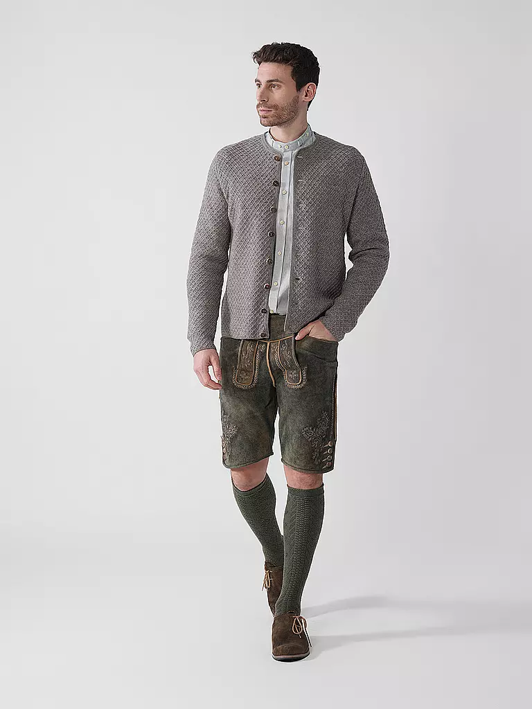 GOTTSEIDANK | Gilet traditionnel en tricot XAVER | hellgrau