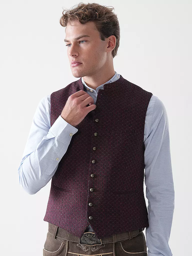 GOTTSEIDANK | Gilet traditionnel KONSTANTIN | Rouge foncé