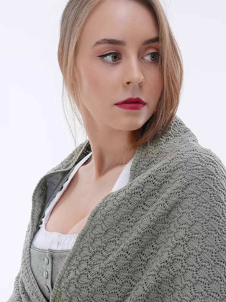 GOTTSEIDANK | Trachten Stola JOLANDA  | Gris clair