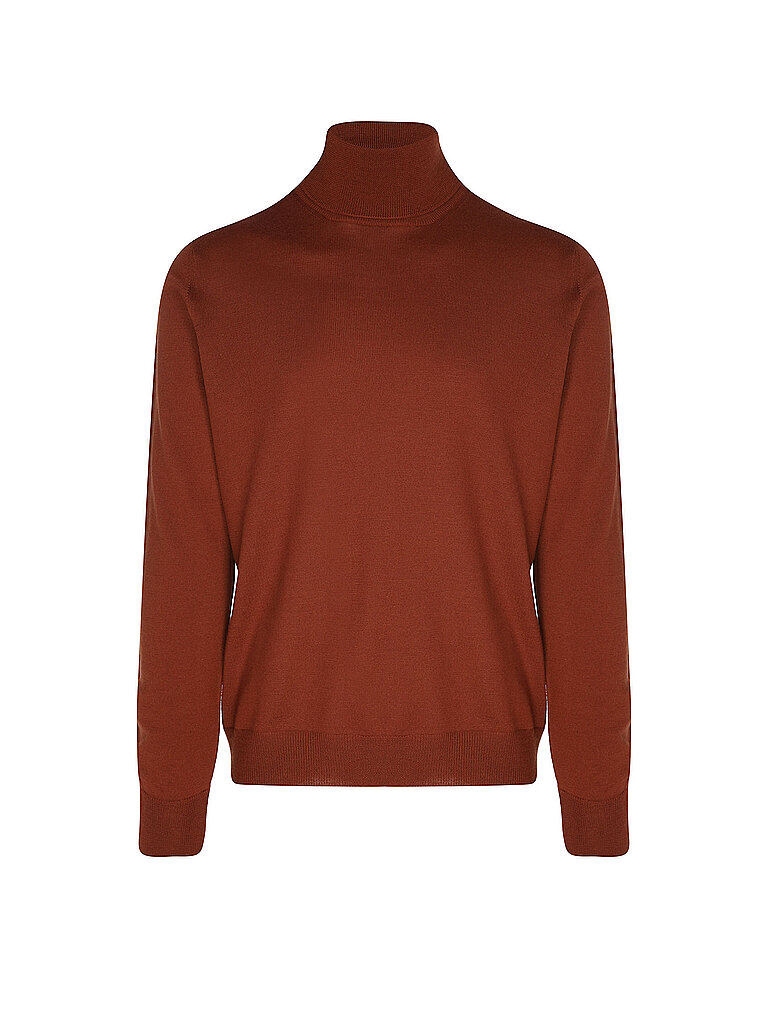 Pull à col roulé orange 48