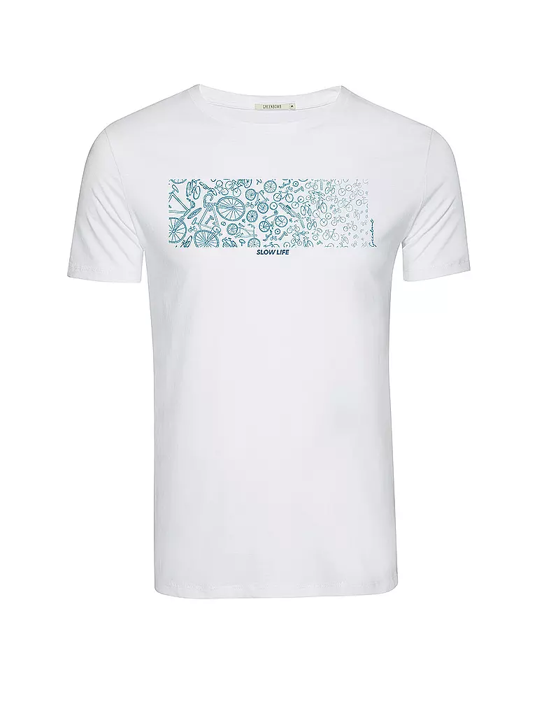 GREENBOMB | T-Shirt BIKE SLOW GUIDE | Blanc