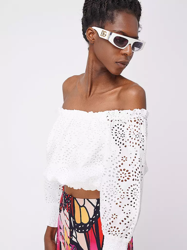 GUESS | Bluse Cropped Fit | Blanc