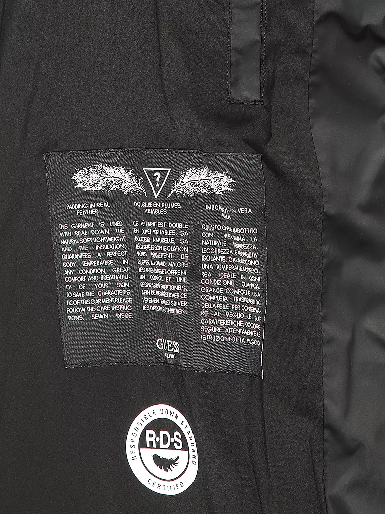 GUESS | Daunensteppmantel  | Noir