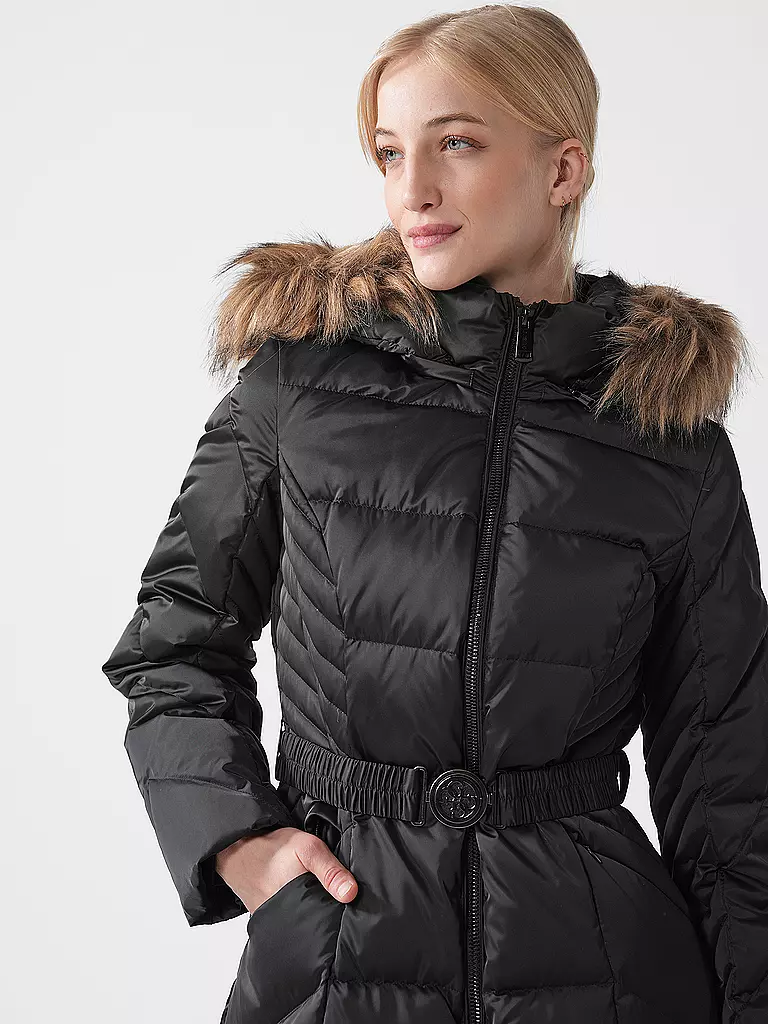 GUESS | Daunensteppmantel  | Noir
