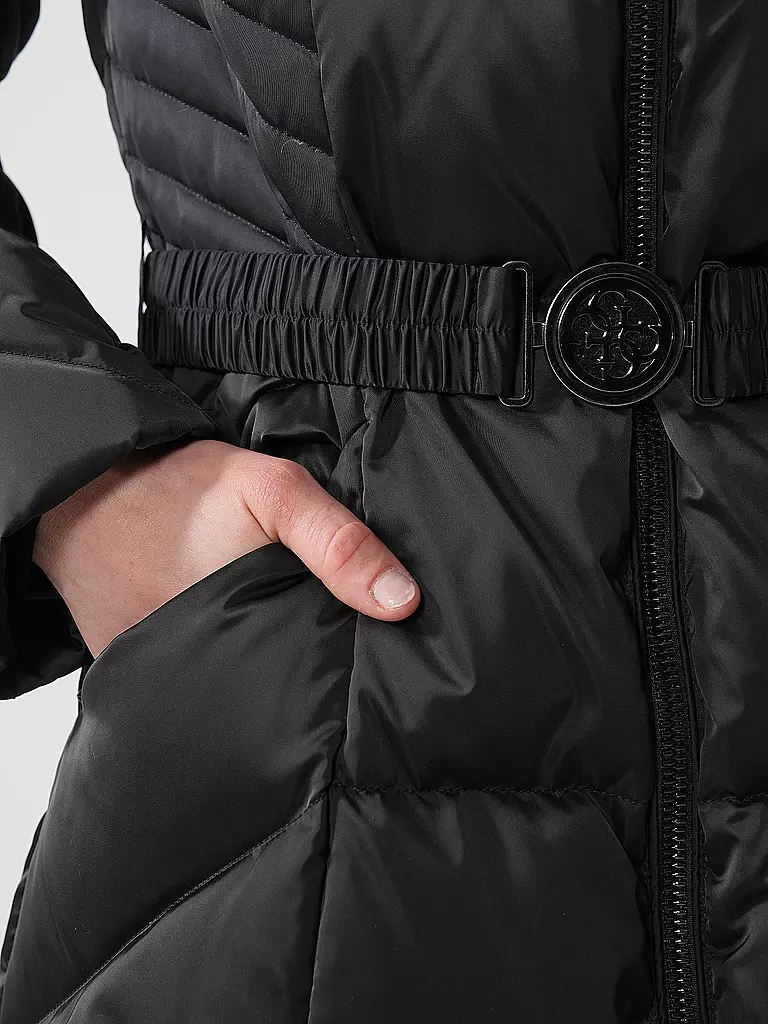 GUESS | Daunensteppmantel  | Noir