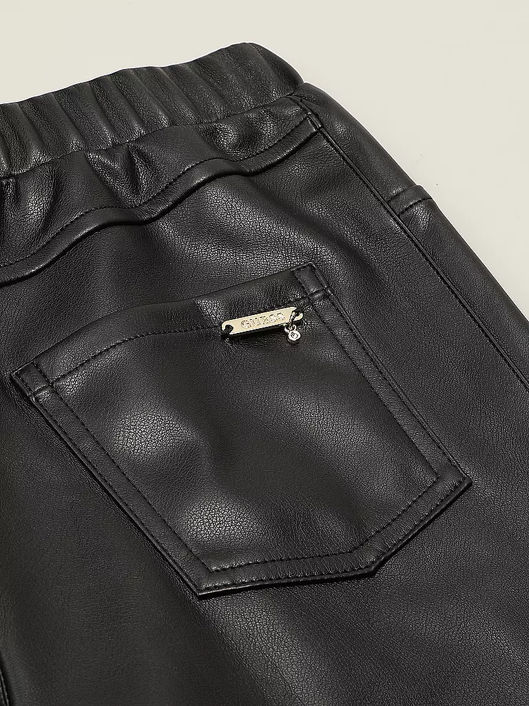 GUESS | Leggings fille aspect cuir | schwarz