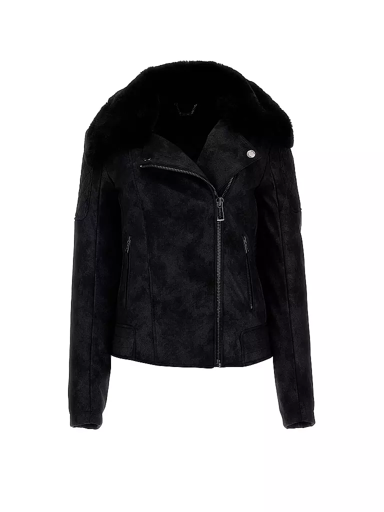 GUESS | Veste aspect cuir | schwarz