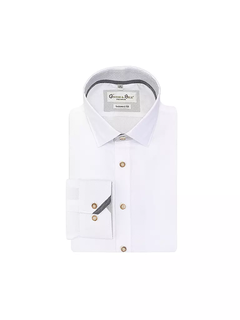 GWEIH & SILK | Chemise traditionnelle coupe ajustée | weiss