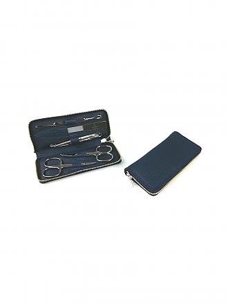 HAMMANN | Set de manucure en cuir (Bleu foncé / 5 pièces)