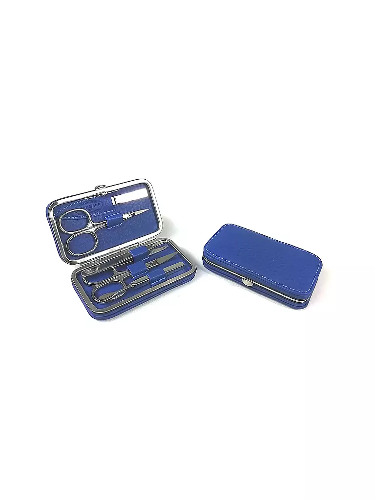 HAMMANN | Set de manucure en cuir (Bleu cobalt / 5 pièces) | blau