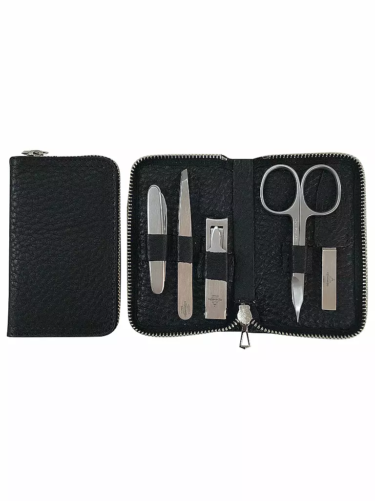 HAMMANN | Set de manucure en cuir (noir, 5 pièces) | schwarz