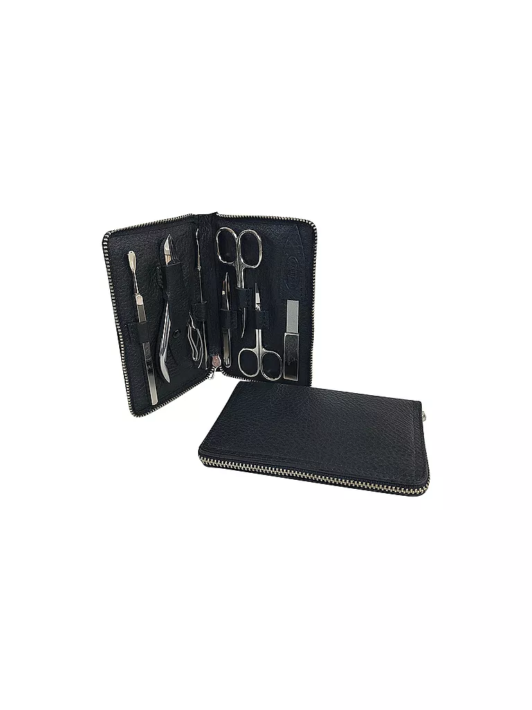 HAMMANN | Set de manucure en cuir (noir, 7 pièces) | schwarz