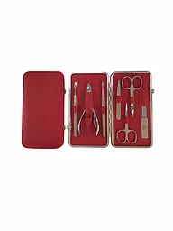 HAMMANN | Set de manucure en cuir (Rouge, 7 pièces) | Rouge