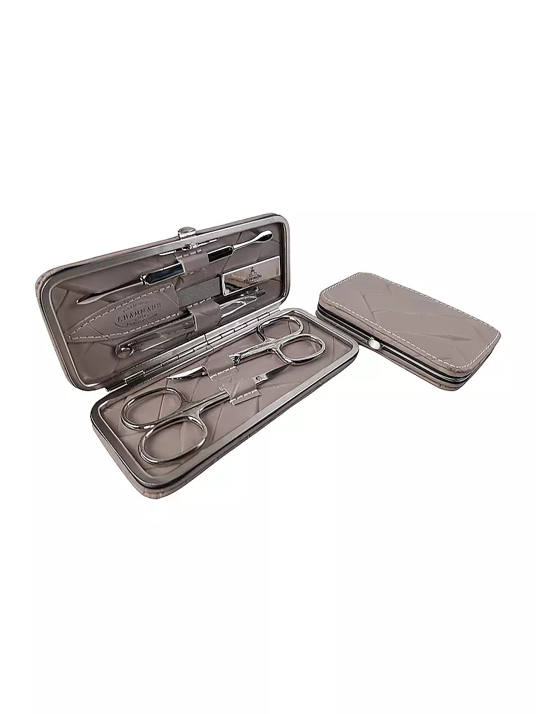 HAMMANN | Set de manucure en cuir (taupe, 5 pièces) | camel