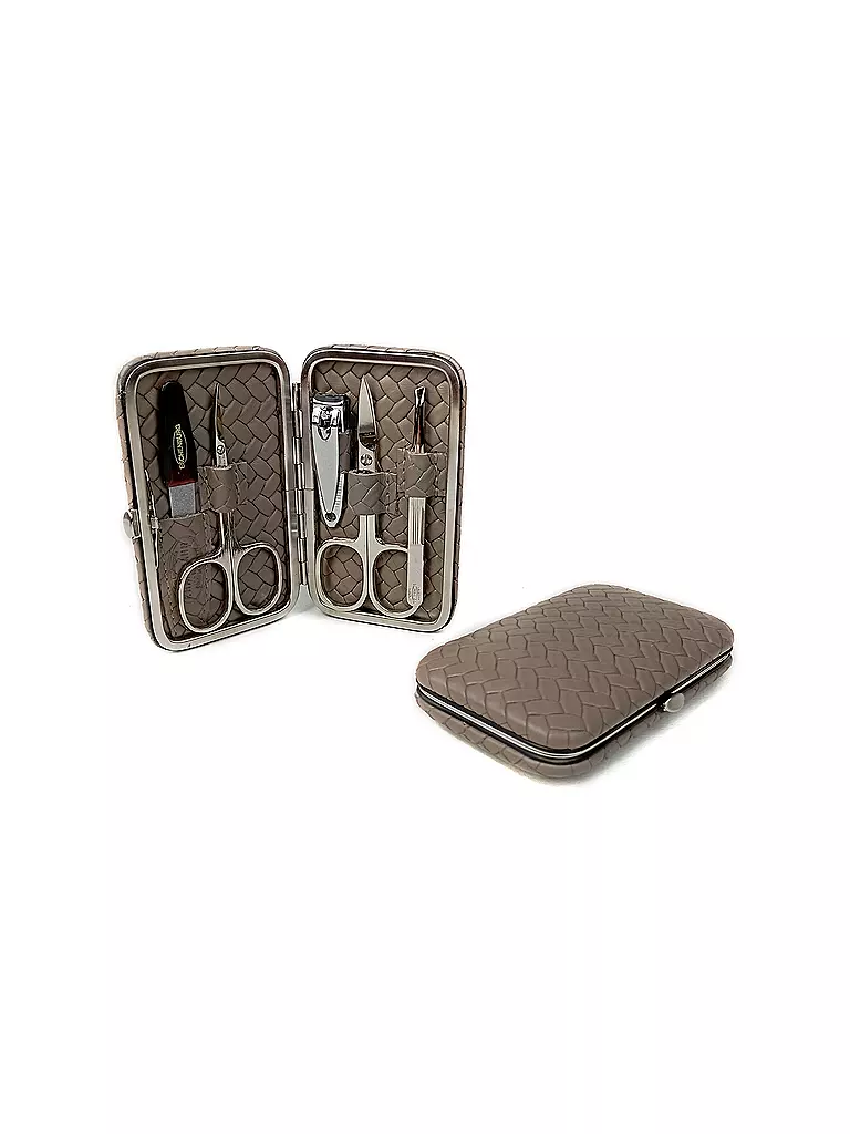 HAMMANN | Set de manucure en cuir (Taupe/ 5 pièces) | grau