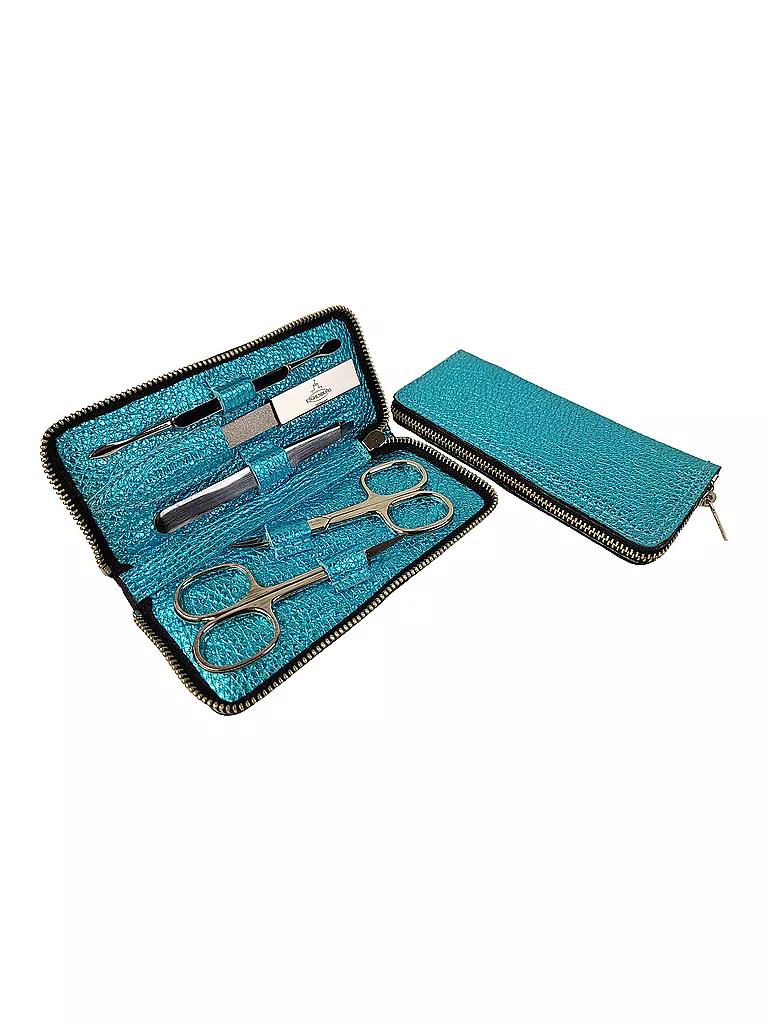 HAMMANN | Set de manucure en cuir (Turquoise, 5 pièces) | türkis