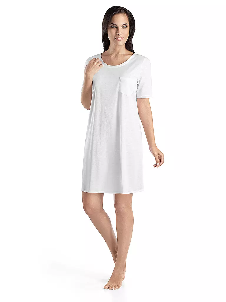 HANRO | Sleepshirt - Chemise de nuit "Cotton Deluxe" | weiss