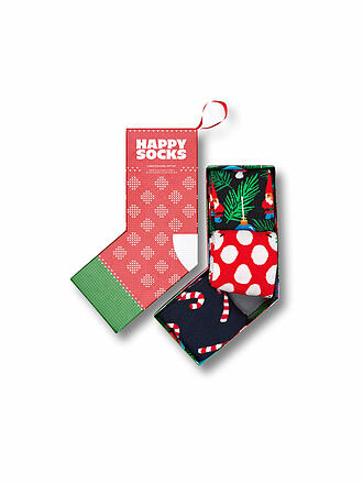 HAPPY SOCKS | Coffret cadeau de Noël pour femmes, lot de 3 paires, tailles 36-40, bleu marine