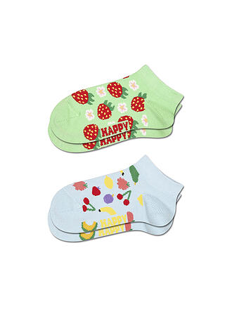HAPPY SOCKS | Chaussettes Sneaker Enfant Lot de 2 STRAWBERRY vert clair