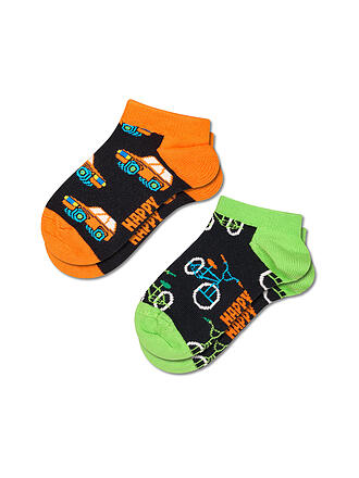 HAPPY SOCKS | Chaussettes Sneaker Enfant Lot de 2 TRANSPORT black