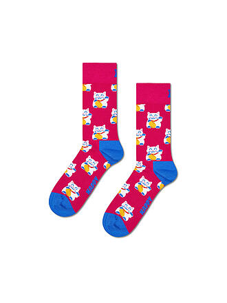 HAPPY SOCKS | Chaussettes Femme LUCKY NEKO 36-40 rose foncé