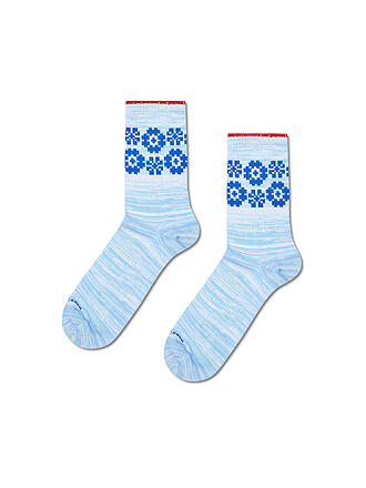 HAPPY SOCKS | Chaussettes Femme FLOWER BORDER 36-40 bleu clair