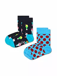 HAPPY SOCKS | Chaussettes enfant MILKSHAKE lot de 2 bleu foncé / marine | Bleu foncé