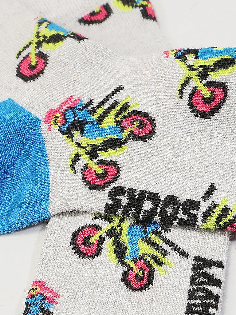 HAPPY SOCKS | Chaussettes enfant MOTO grises | hellgrau