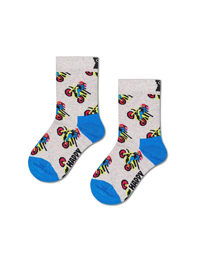 HAPPY SOCKS | Chaussettes enfant MOTO grises | 