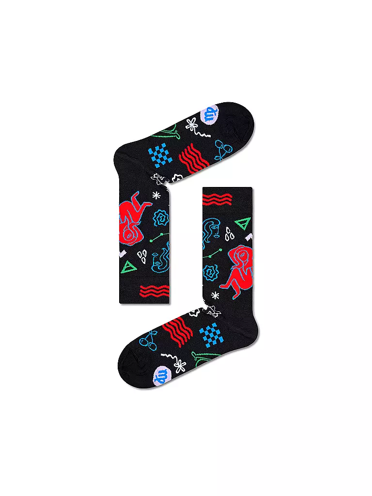 HAPPY SOCKS | Chaussettes Femme 36-40 JUNGFRAU beige | Noir