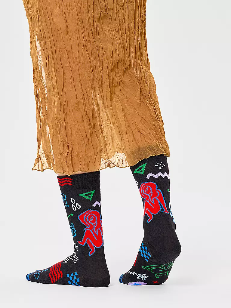 HAPPY SOCKS | Chaussettes Femme 36-40 JUNGFRAU beige | Noir