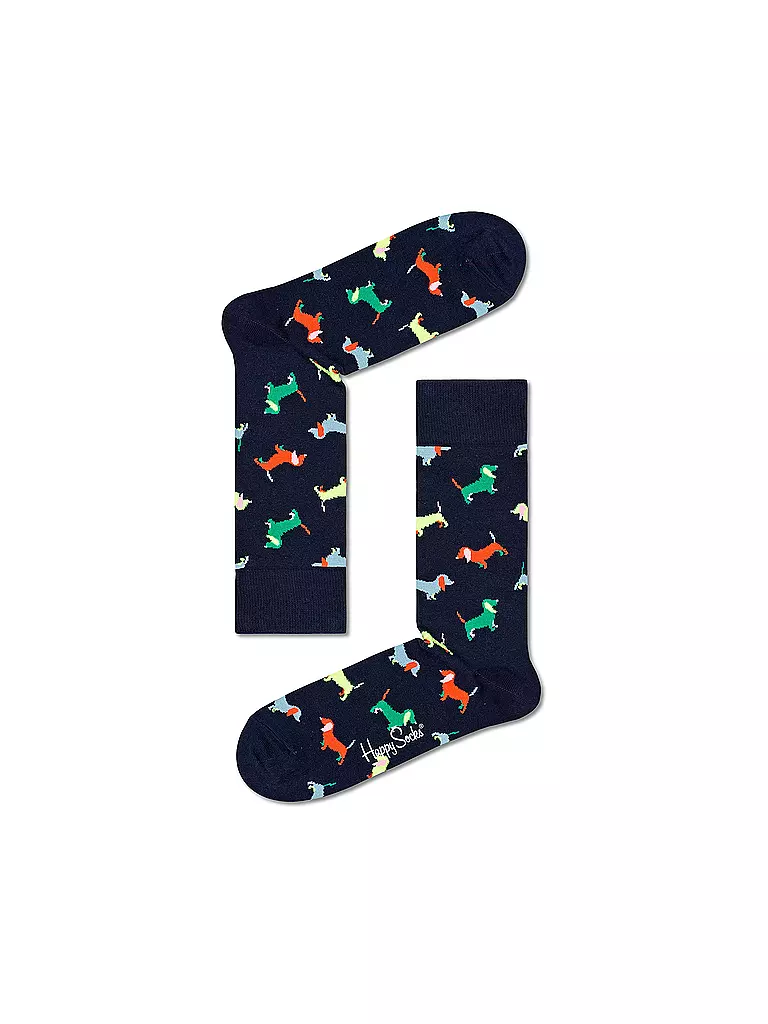 HAPPY SOCKS | Chaussettes Femme 36-40 PUPPY LOVE navy | dunkelblau