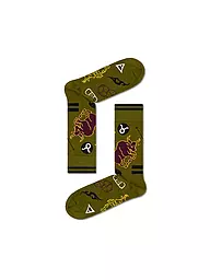 HAPPY SOCKS | Chaussettes Femme 36-40 TAUREAU vert foncé | Olive