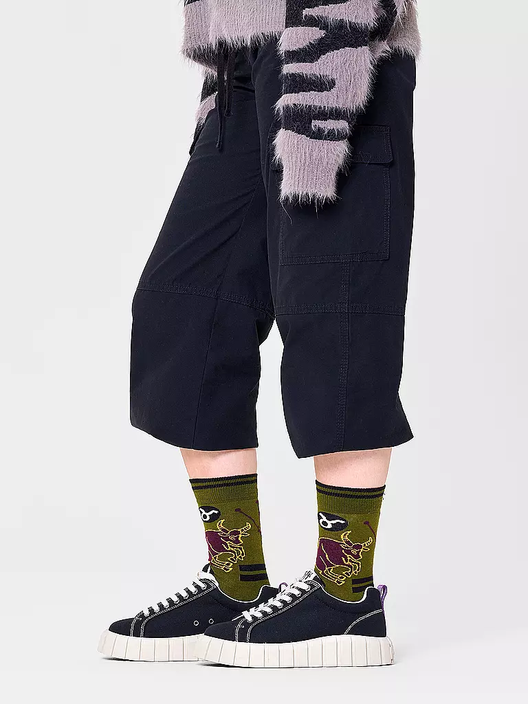 HAPPY SOCKS | Chaussettes Femme 36-40 TAUREAU vert foncé | 