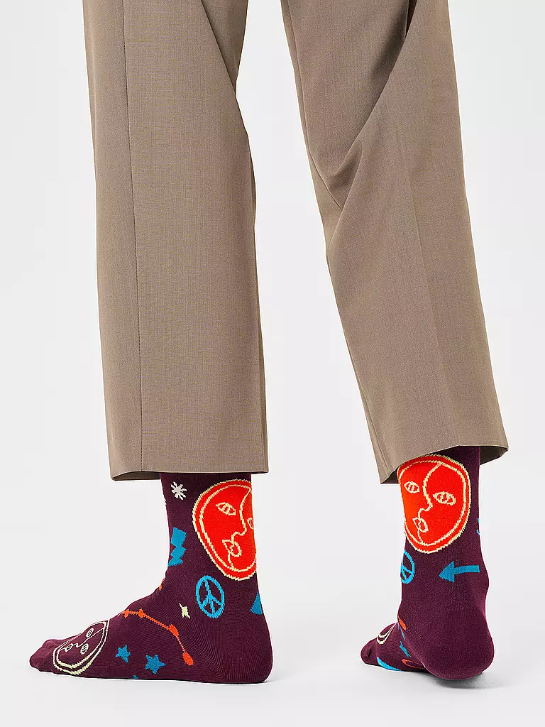 HAPPY SOCKS | Chaussettes femme 36-40 ZWILLING rouge foncé | 