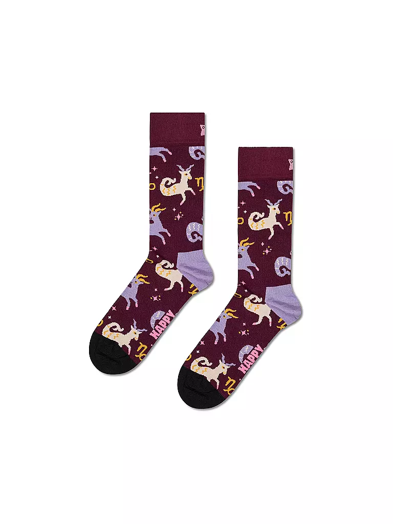 HAPPY SOCKS | Chaussettes Femme CAPRICORNE 36-40 rouge foncé | Rouge foncé