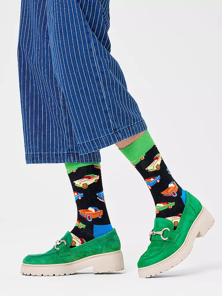 HAPPY SOCKS | Chaussettes Femme CAR 36-40 noir multi | schwarz
