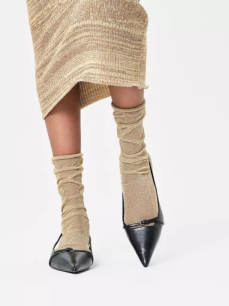 HAPPY SOCKS | Chaussettes femme CRINKLY GLITTER SOCK beige / or | Or